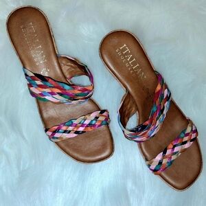 Italian Shoemakers Women's Colorful Braided Sandals